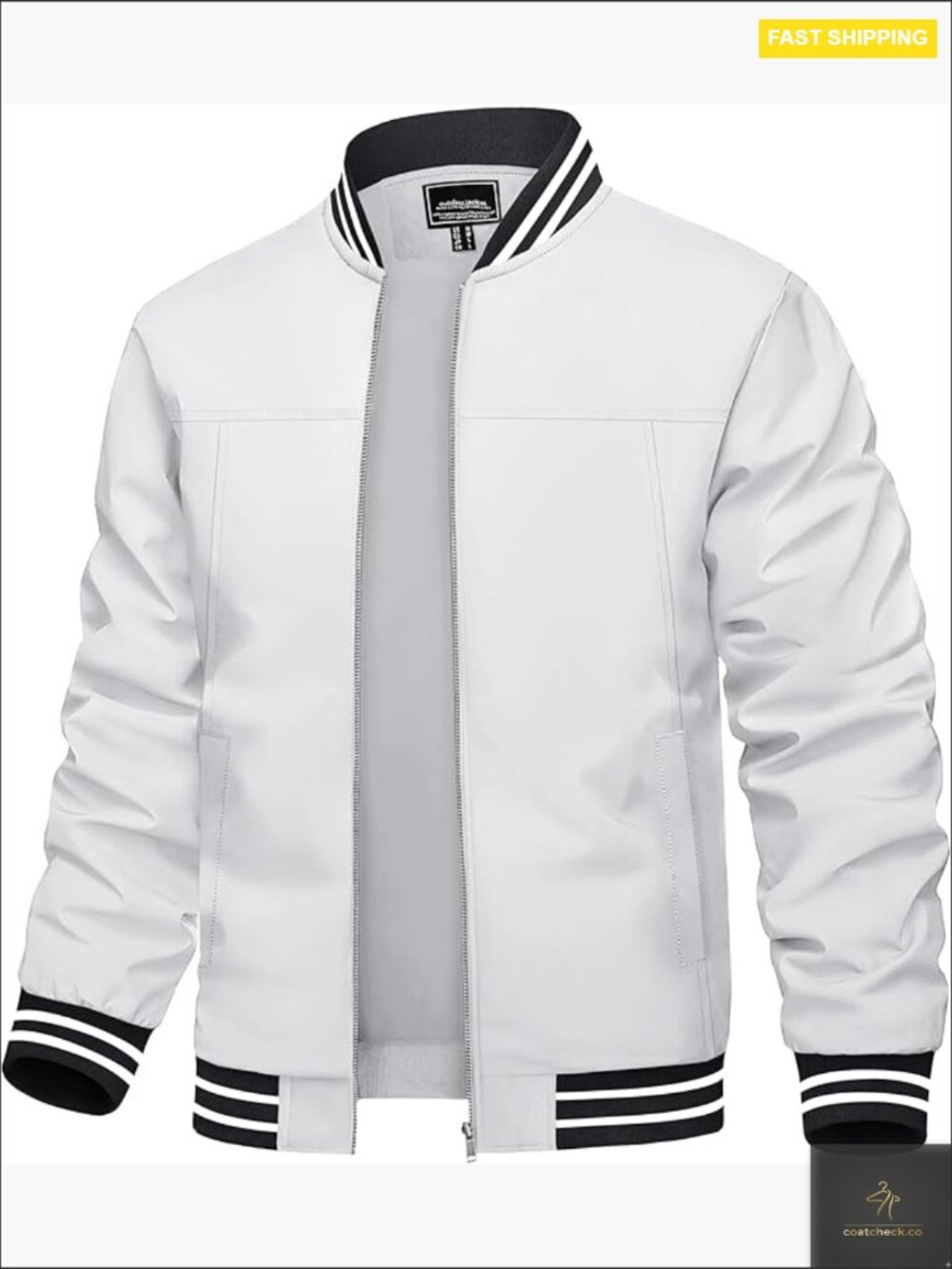 Lightweight Windbreaker Bomber Jacket Zip Up With Pockets Spring Fall